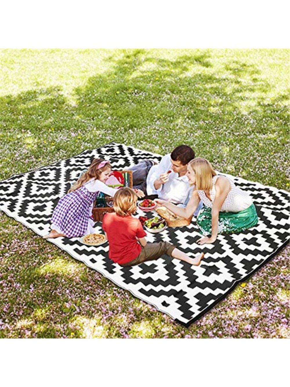 Waterproof Outdoor Rug 5x8 ft, Plastic Reversible Rug, Modern Area Rug, Large - Picture 5 of 7